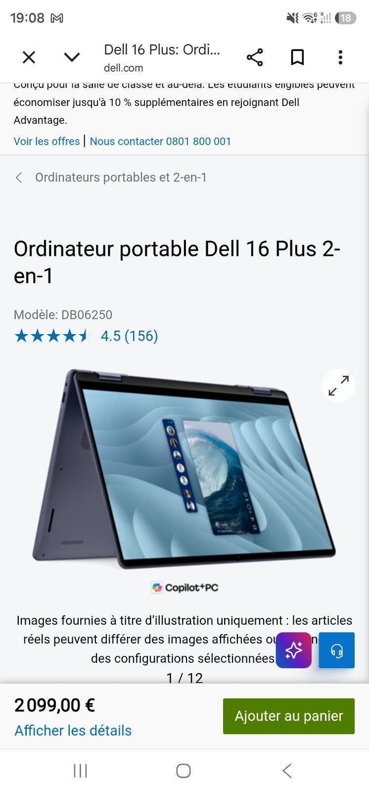 Dell 16 Plus 2-en-1 DB06250 met garantie., Computers en Software, Android Tablets, Ophalen, 13 inch of meer, Dell 16 Plus 2-en-1 DB06250