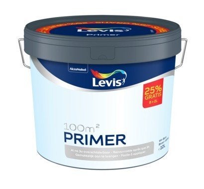 Primer Levis wit 8+2 liter, Ophalen, Wit, Nieuw, Verf