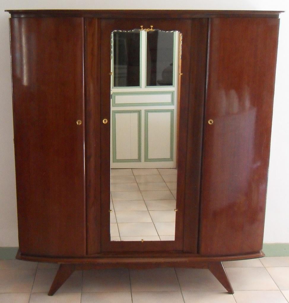 ARMOIRE à GLACE et étagères H183 x L160 X 42cm Année 50, Enlèvement