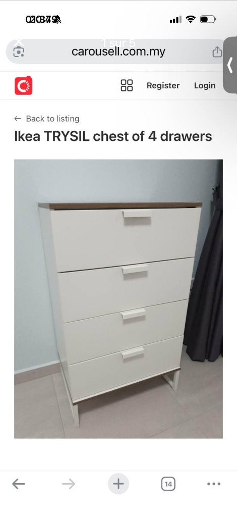 Commode, Maison & Meubles, 3 ou 4 tiroirs, Moins de 100 cm, Enlèvement, Utilisé