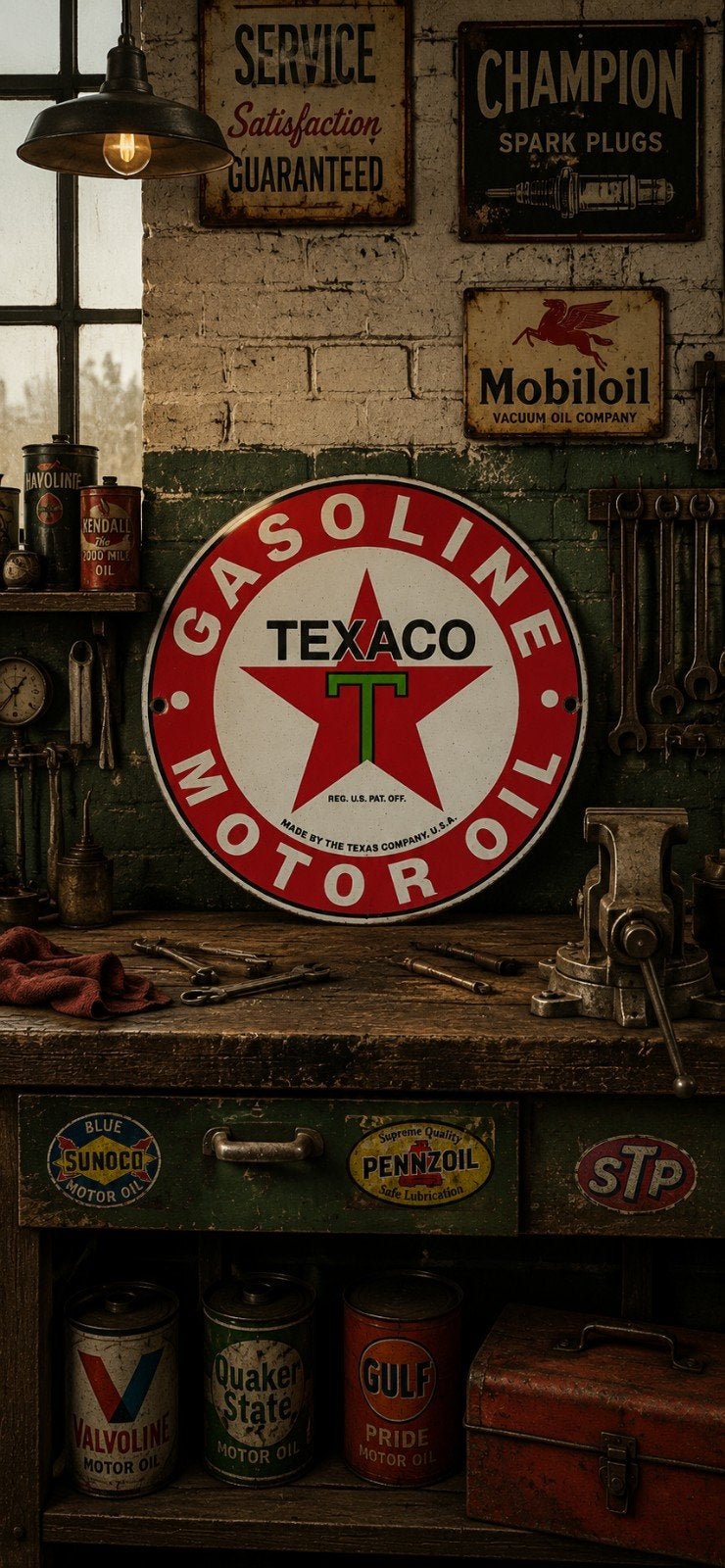 Enamel bord van Texaco, Ophalen of Verzenden, Zo goed als nieuw, Reclamebord