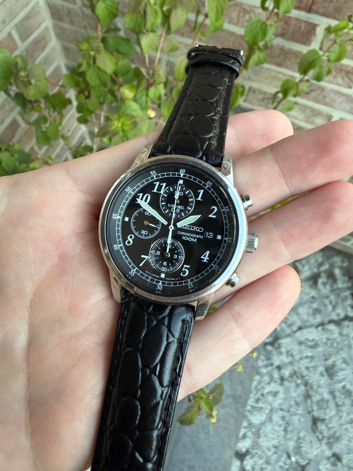 Seiko horloge, Handtassen en Accessoires, Seiko, Leer, Staal, Polshorloge
