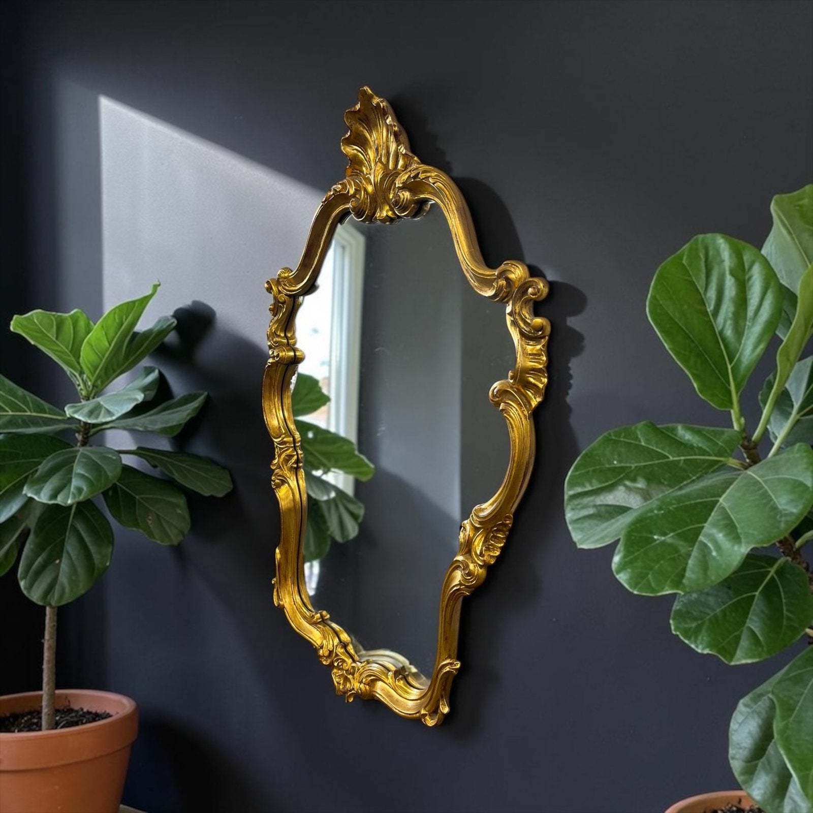 Vintage gouden barok spiegel / muurspiegel, Antiek en Kunst, Ophalen