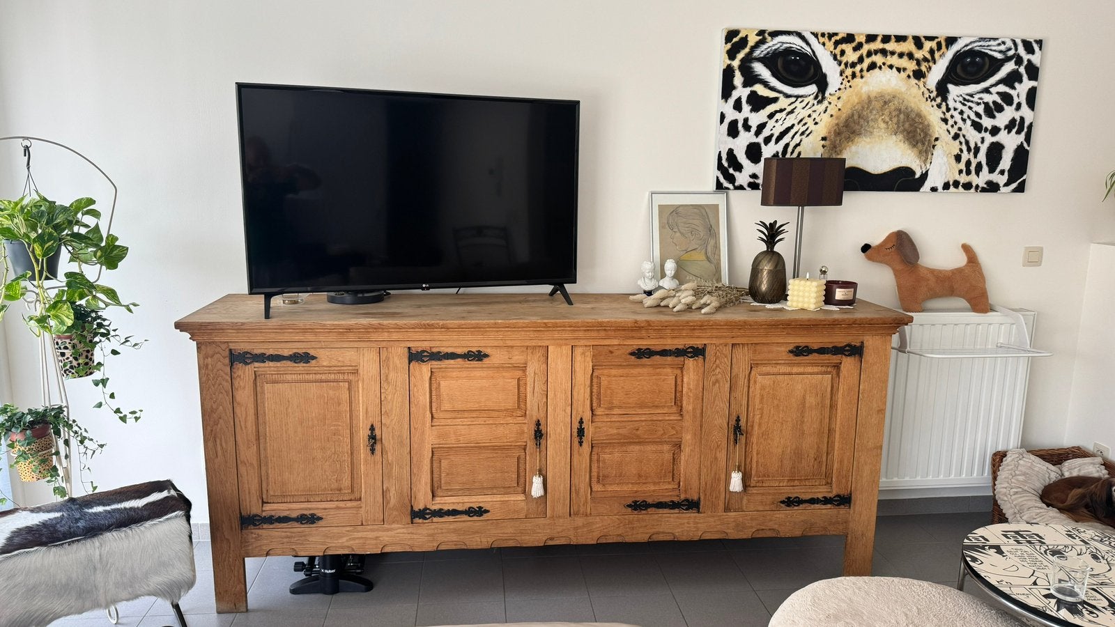 Dressoir+Barkast, Huis en Inrichting, Ophalen, Gebruikt, Eikenhout, Landelijk