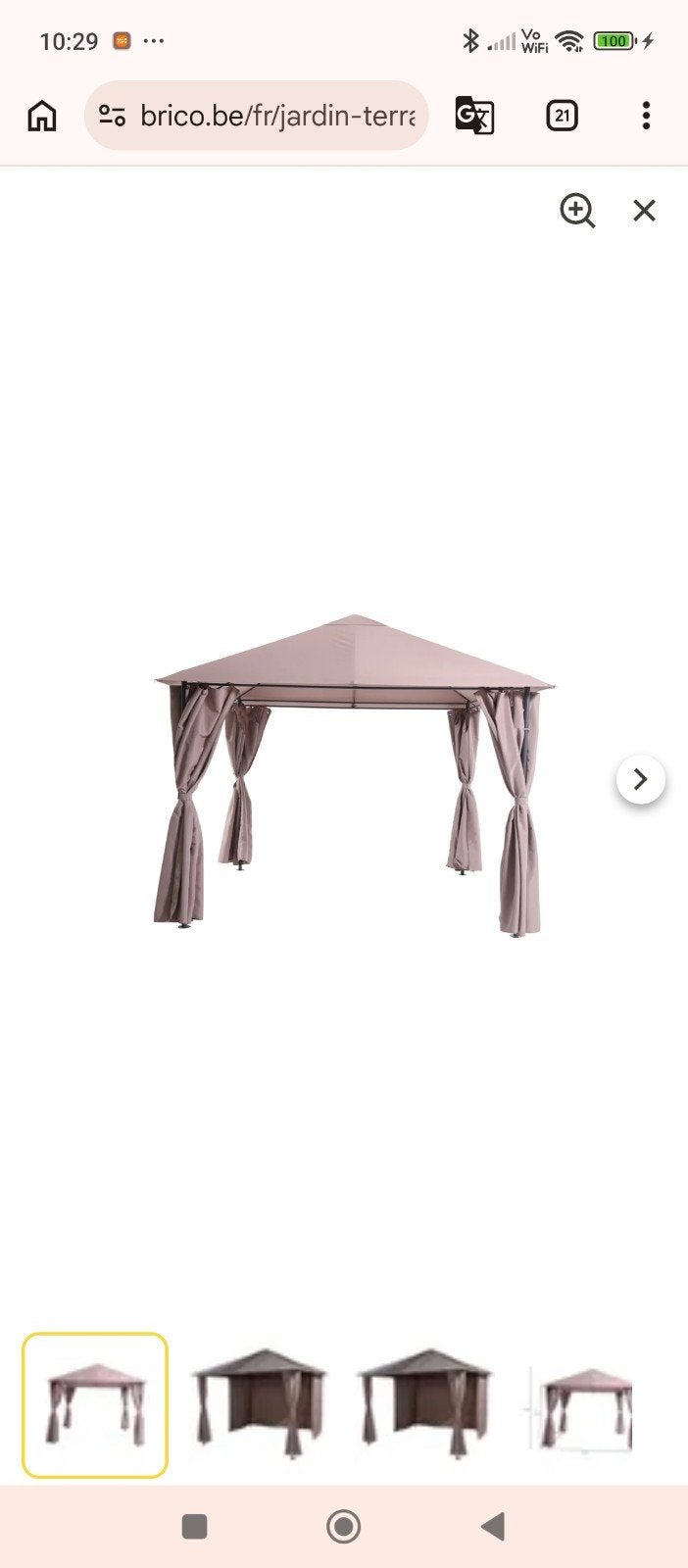 Tonnelle dans sont emballage centrale Park 3x3 m, Jardin & Terrasse, Enlèvement ou Envoi