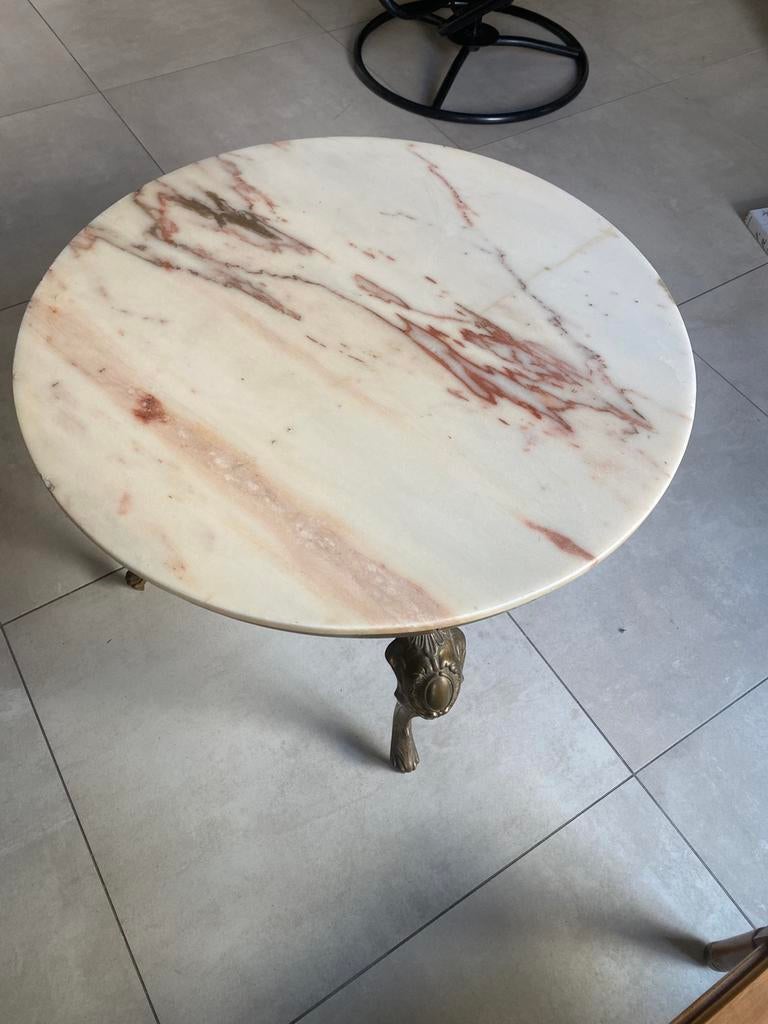 Bijzettafel in marmer, Ophalen, Zo goed als nieuw