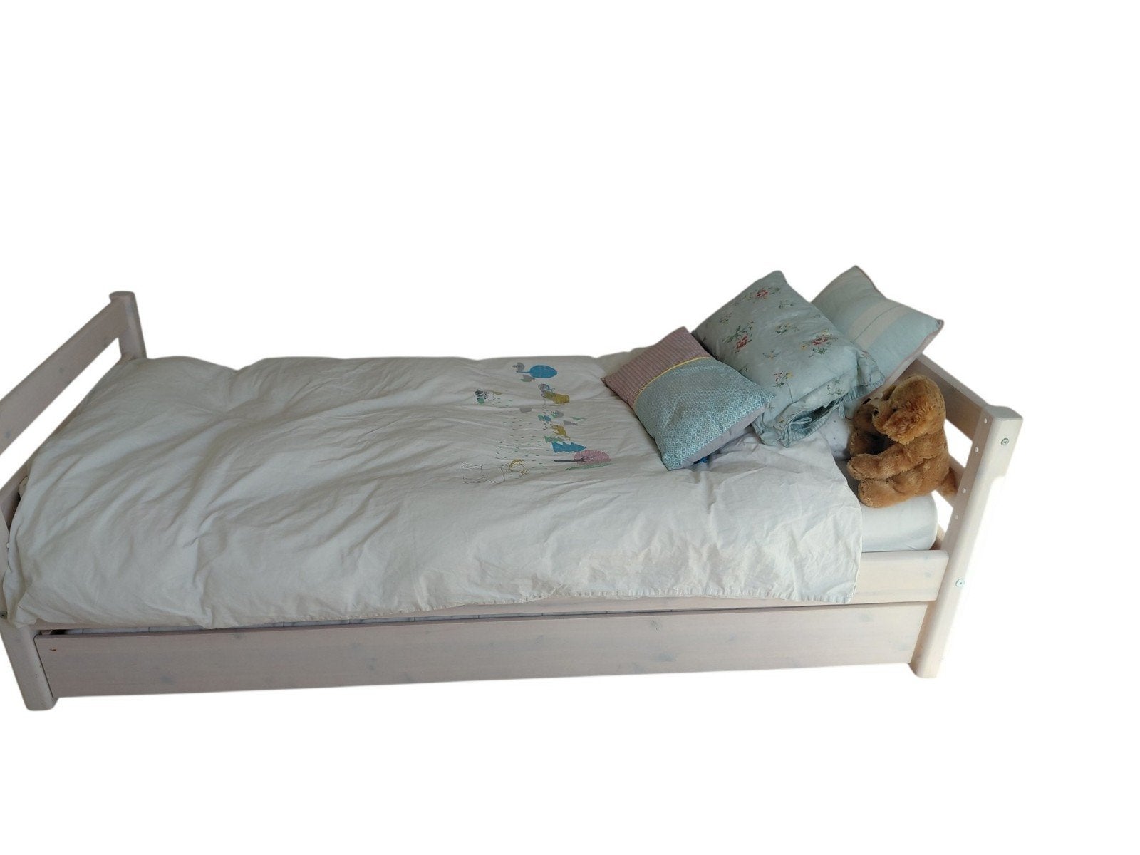 FLEXA lit banquette blanc 90 x 200cm + lit tiroir + 2 matela, Enlèvement, Matelas