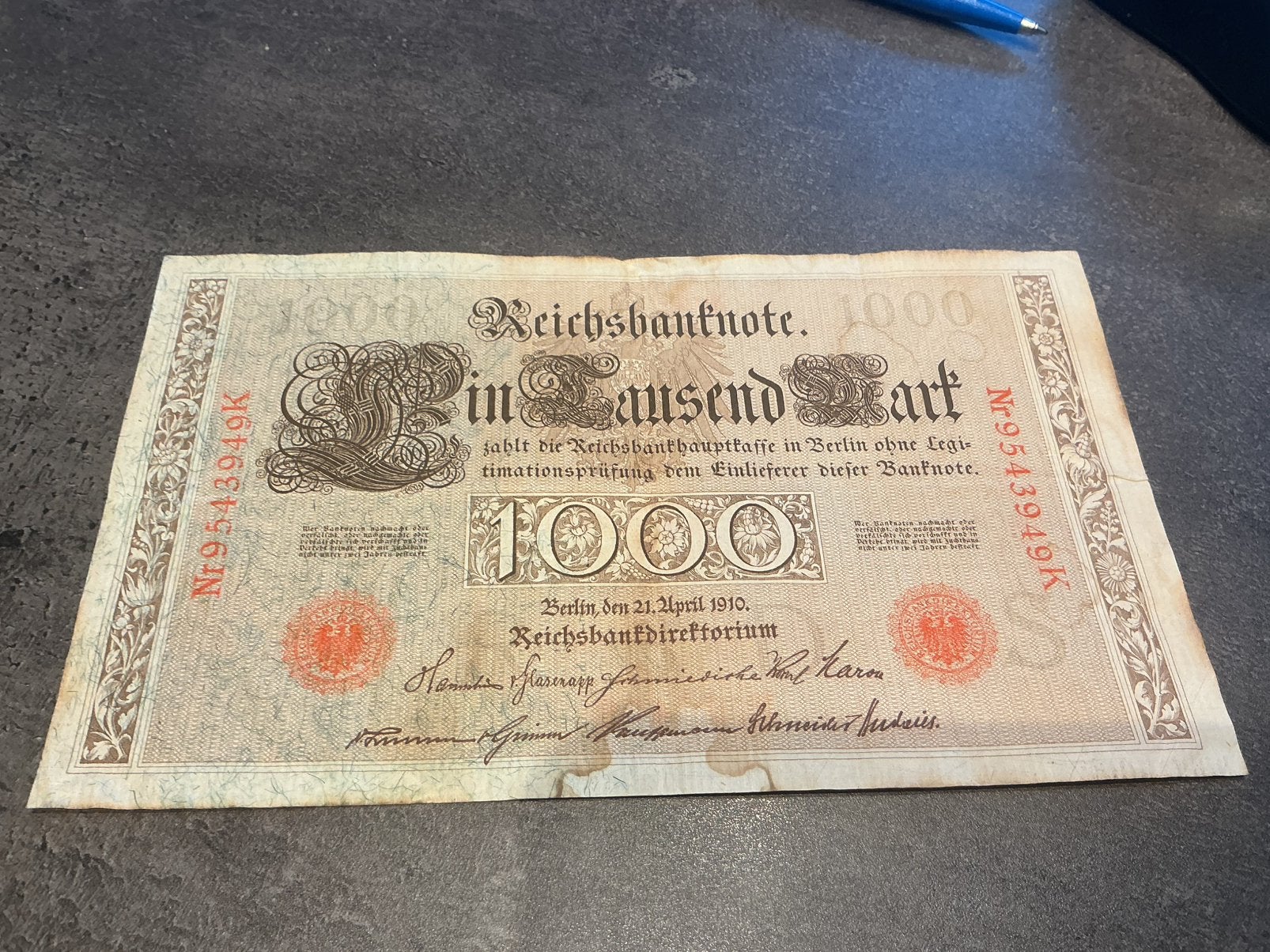 Duitsland 1000 mark 1910, Ophalen of Verzenden