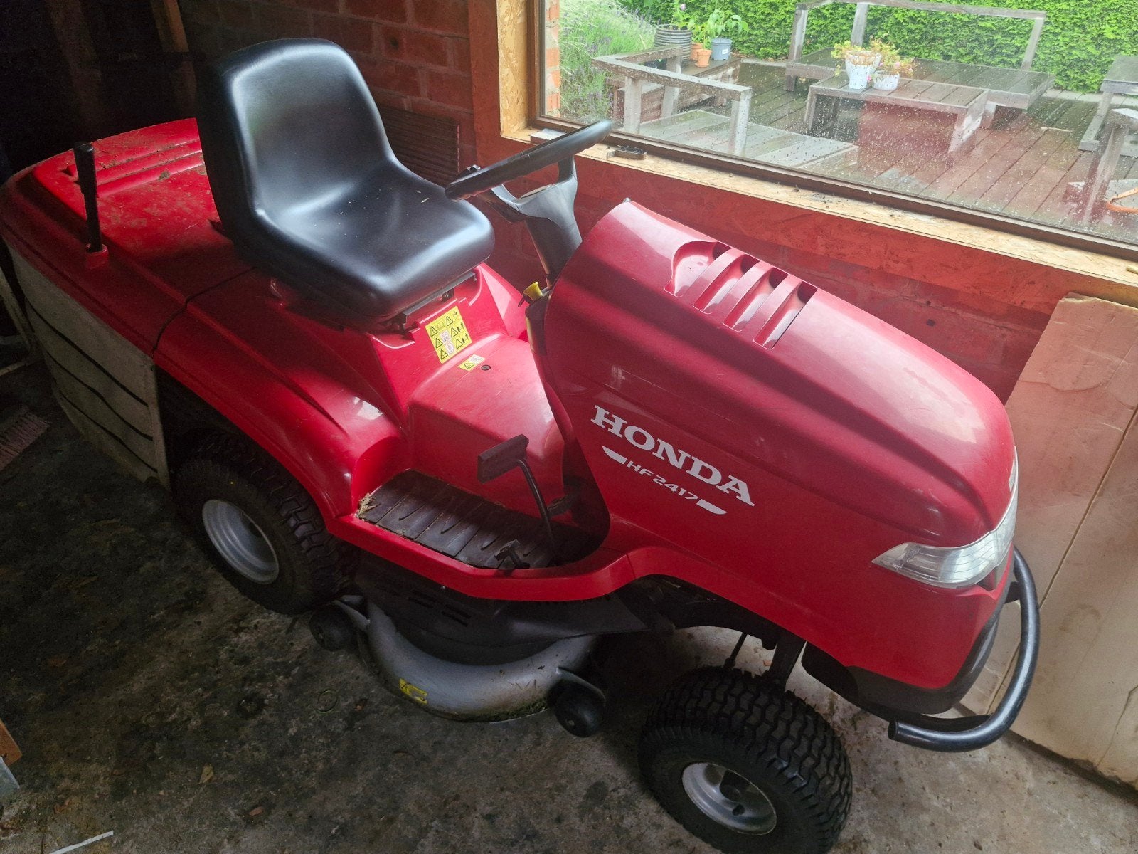 Honda hf2417 zitmaaier, Tuin en Terras, Zitmaaiers, Ophalen, Honda, Gebruikt, Opvangbak
