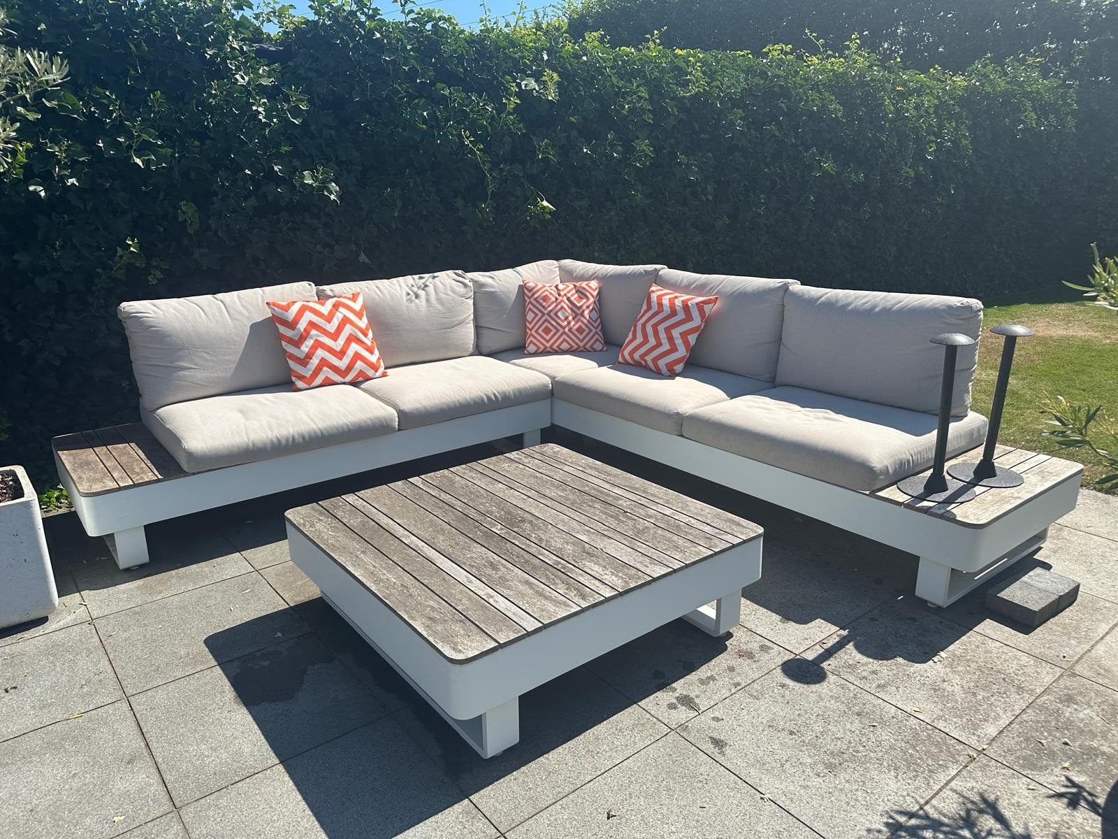 Luxe moderne loungeset in aluminium, Tuin en Terras, Ophalen, 5 zitplaatsen, Bank, Aluminium