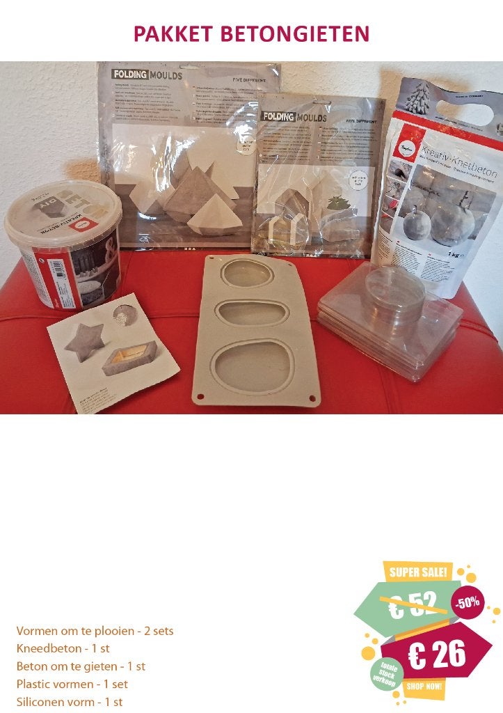 PAKKET BETON GIETEN _ GROTE STOCKVERKOOP -50%, Ophalen, Nieuw, Steen of Keramiek, Rayher