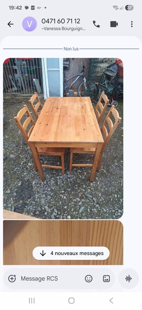 Table et 4 chaise de cuisine, Enlèvement, Chaise