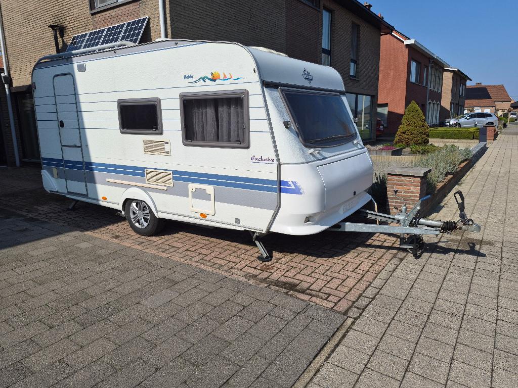 caravan Hobby Exclusive 440, Caravans en Kamperen, Standaardzit, Kachel, Hobby, Dwarsbed