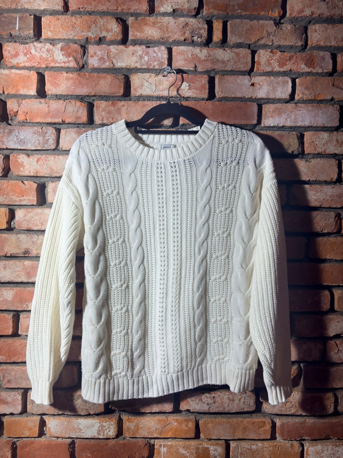 Pimkie Cable Knit Sweater Size XS White Crewneck Pullover, Kleding | Dames, Ophalen of Verzenden, Zo goed als nieuw