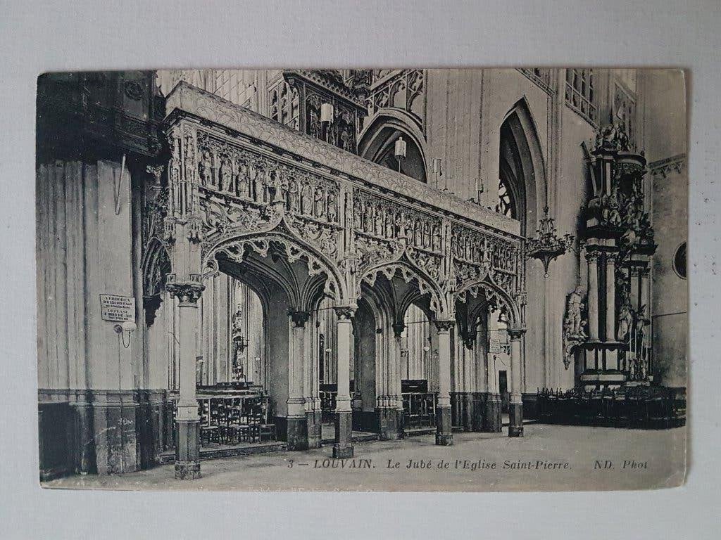 Postkaart Leuven Louvain Le jubé de l'eglise Saint-Pierre, Collections, Cartes postales | Belgique, Enlèvement ou Envoi, Avant 1920