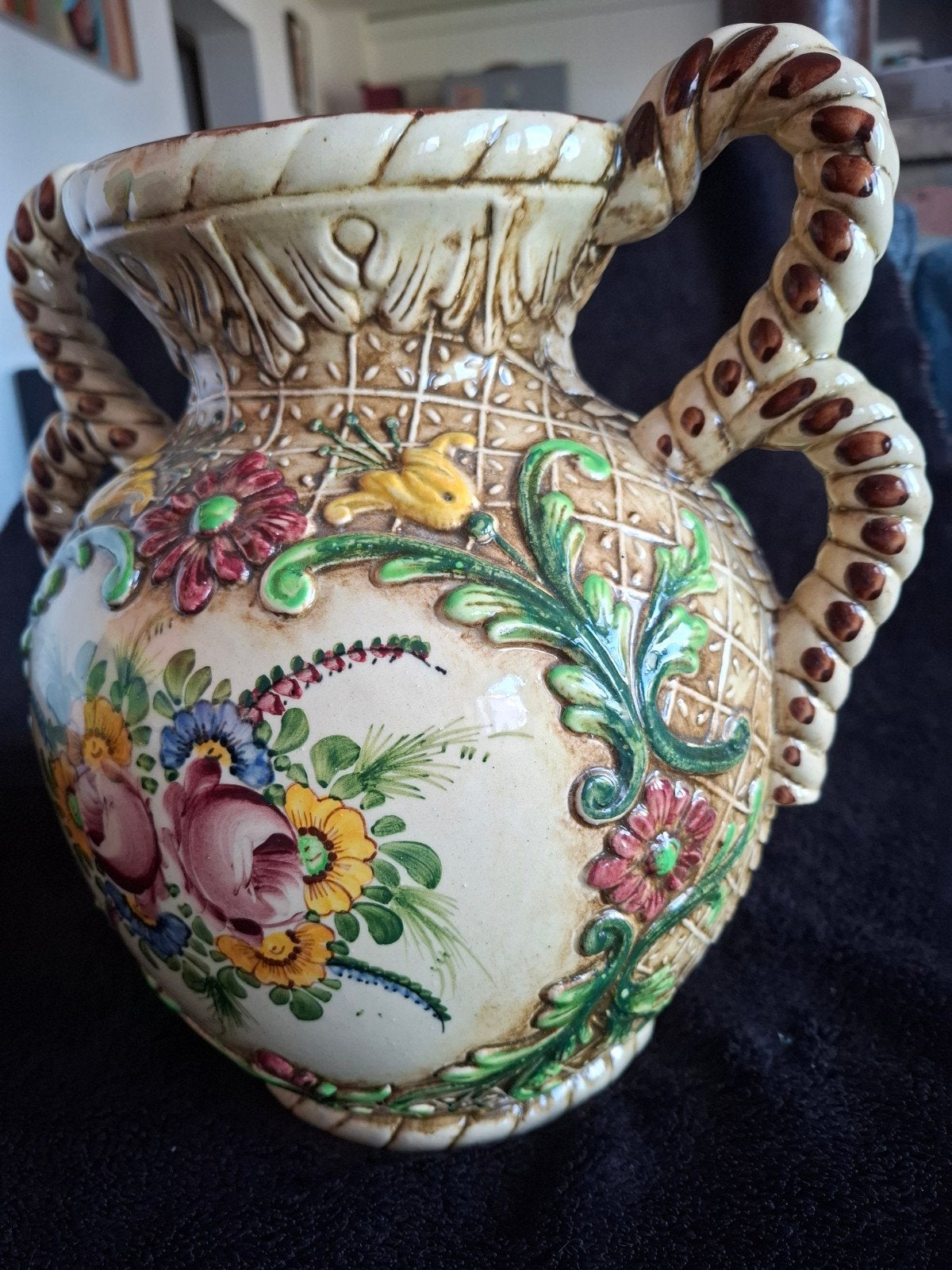 Vase Italiennes peint a la main., Antiquités & Art, Enlèvement ou Envoi