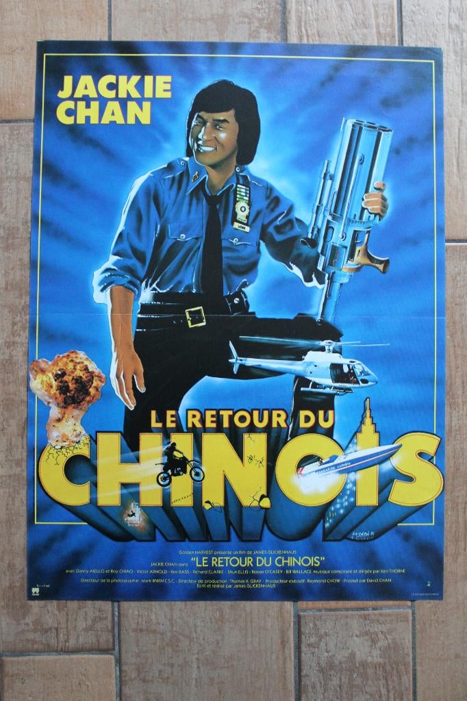 filmaffiche Jackie Chan The Protector filmposter, Rechthoekig Staand, Ophalen of Verzenden, Zo goed als nieuw, A1 t/m A3