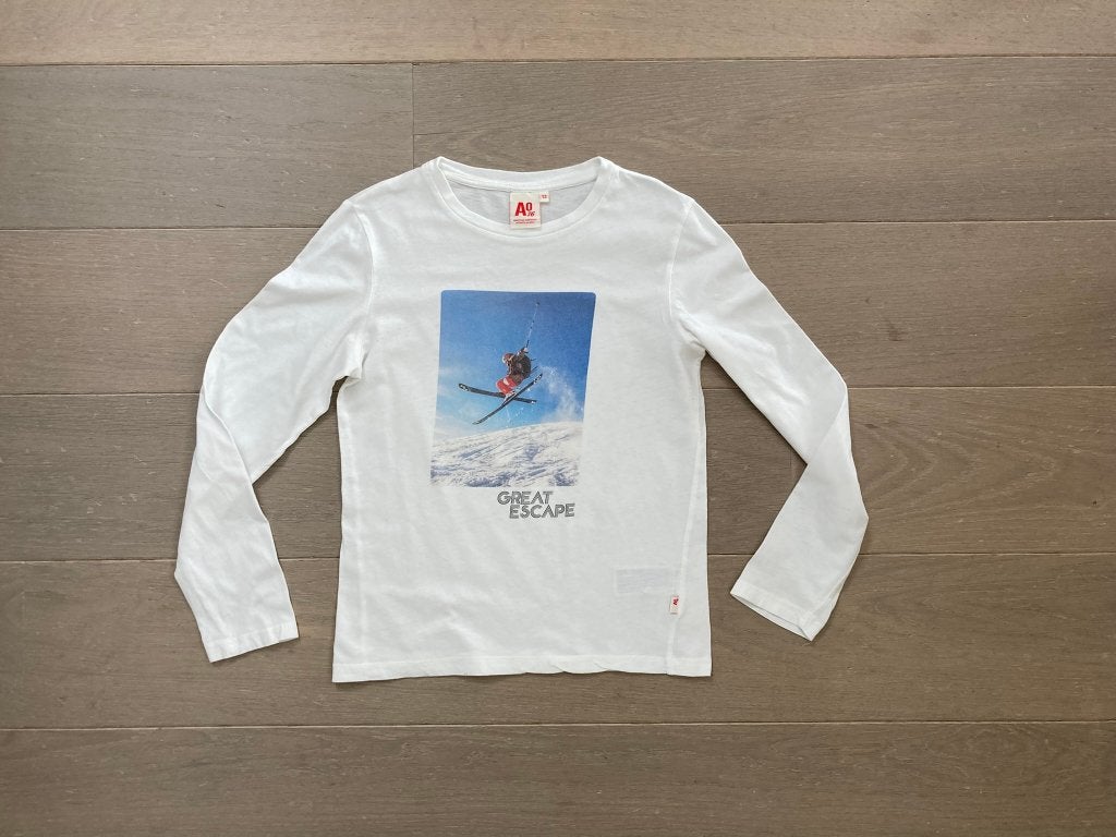 Witte longsleeve T-shirt American Outfitters (maat 12 jaar), AO76 American Outfitters, Ophalen of Verzenden, Zo goed als nieuw