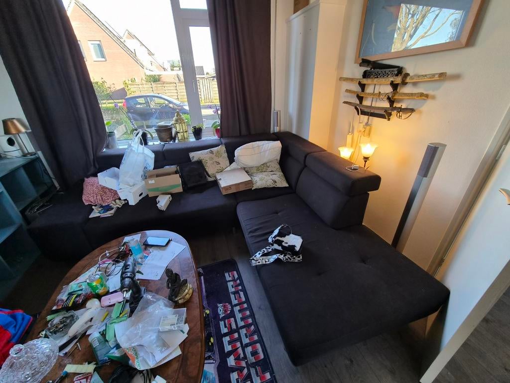 Hoekbank zwart, Ophalen