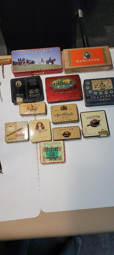 lot oude blikken sigaren dozen (18iv282/14), Verzamelen, Ophalen of Verzenden