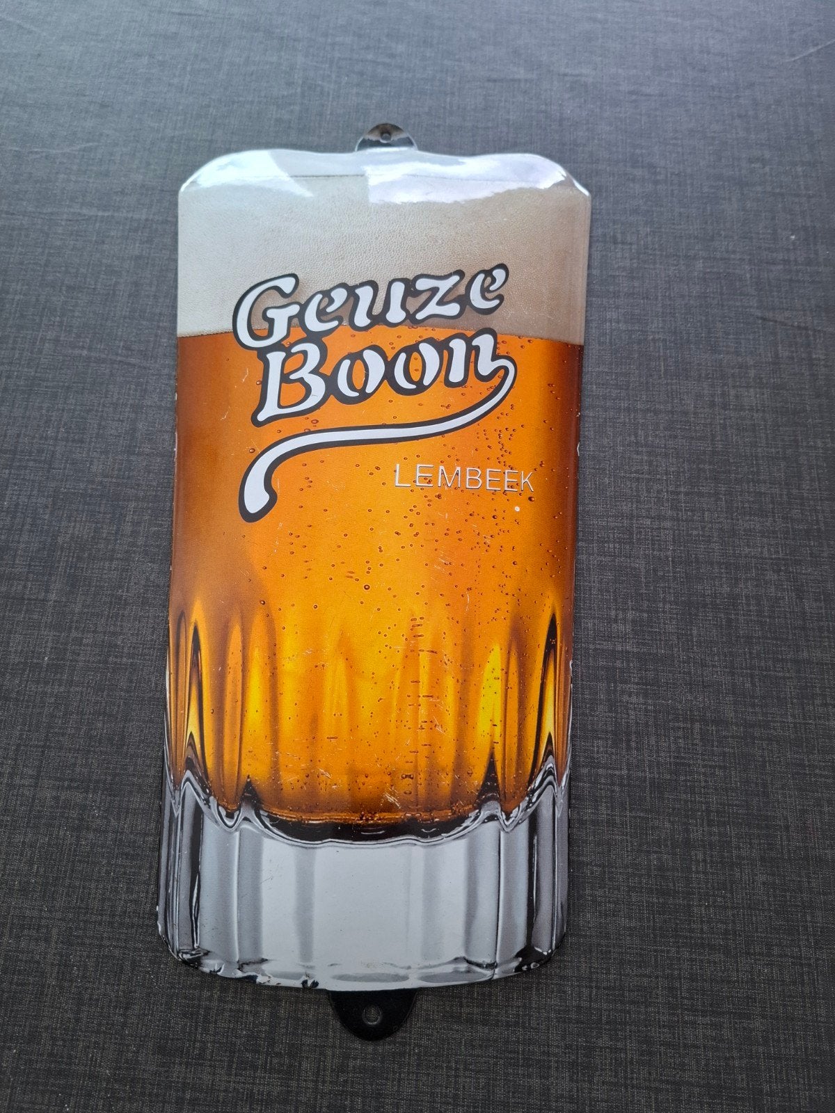 emaille bord geuze boon, Ophalen, Gebruikt, Reclamebord, Plaat of Schild, Overige merken