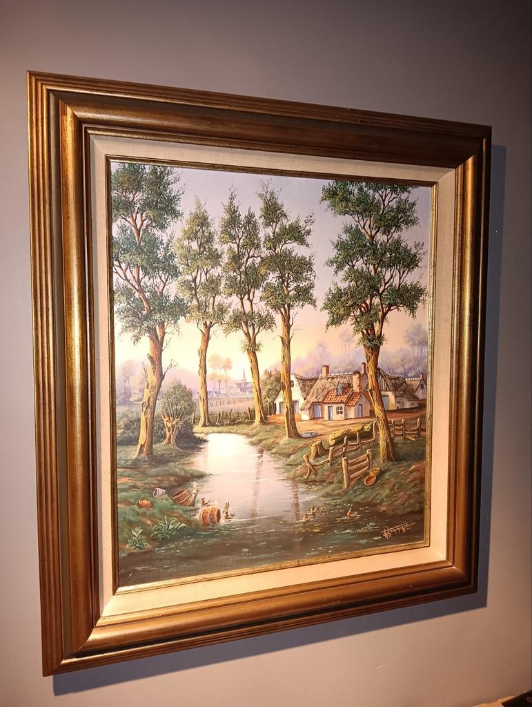 Rustieke woning, Antiek en Kunst, Kunst | Schilderijen | Klassiek, Ophalen