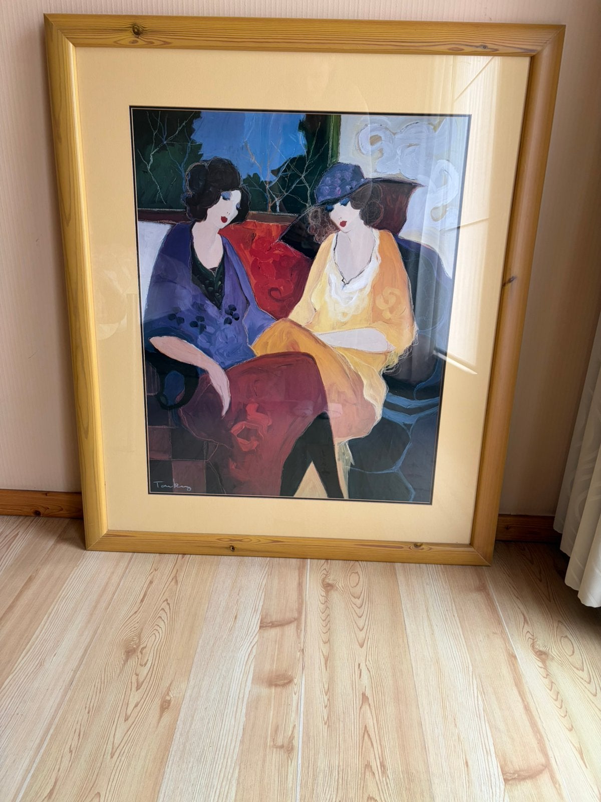 Gesigneerde kunstdruk – Itzchak Tarkay – ingelijst - 80x65cm, Ophalen of Verzenden, Expressionistisch, Ingelijst, Portret of Personen