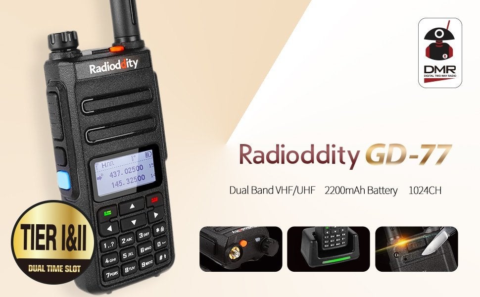 Radioddty GD77 DMR/FM avec GD77 ouvert, Télécoms, Émetteurs & Récepteurs, Enlèvement ou Envoi, Utilisé, Émetteur et Récepteur