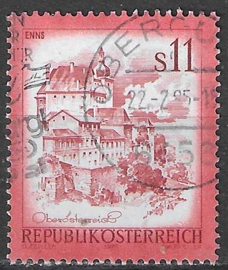 Oostenrijk 1976 - Yvert 1349 - Binnenstad van Enns  (ST), Postzegels en Munten, Verzenden, Gestempeld