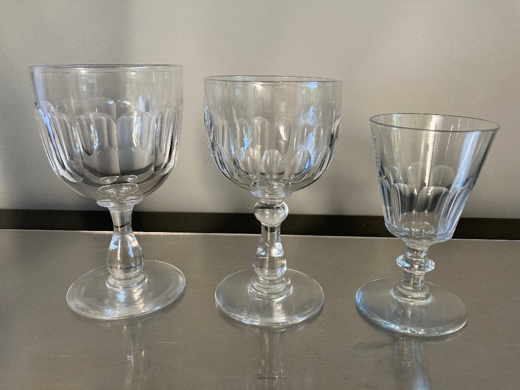Série de 40 verres en cristal du Val St Lambert fin 19e S, Antiquités & Art, Antiquités | Verre & Cristal, Enlèvement