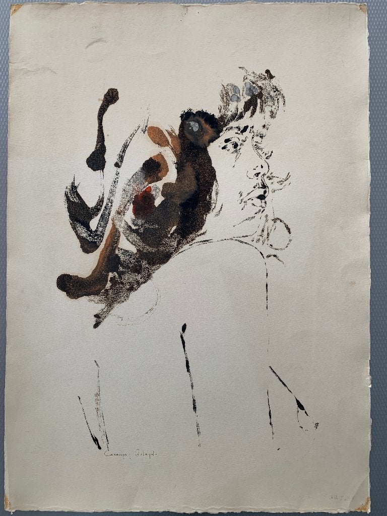 Roland Cassiman - monotype - Meisje - enig exemplaar, Antiek en Kunst, Ophalen of Verzenden, Gesigneerd