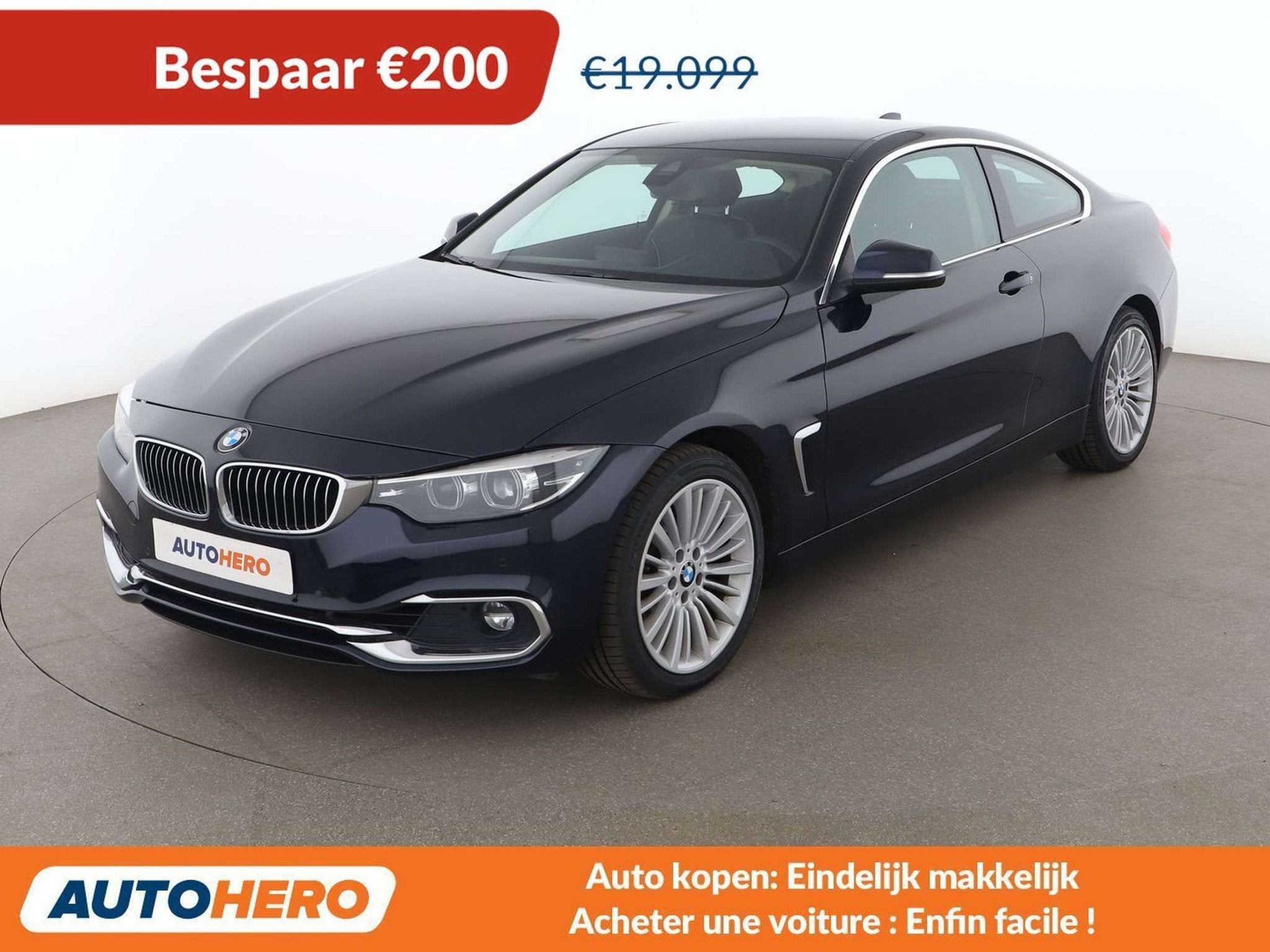 BMW 4 Serie 420 420i xDrive Luxury Line (automatique), Autos, BMW, Cuir, Achat, 1645 kg, Noir
