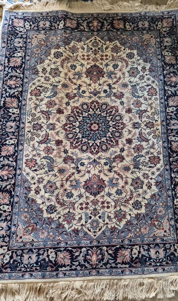 mooie Perzisch tapijt nain met zijde, Antiek en Kunst, Ophalen of Verzenden