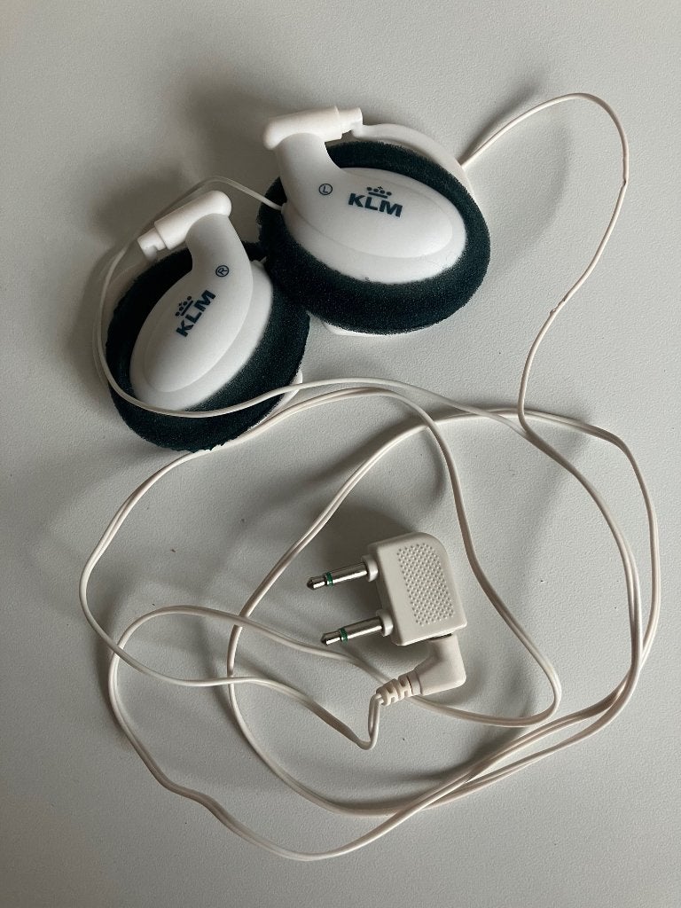 Koptelefoon KLM, Audio, Tv en Foto, Hoofdtelefoons, Overige merken, Ophalen of Verzenden, Zo goed als nieuw, Wit