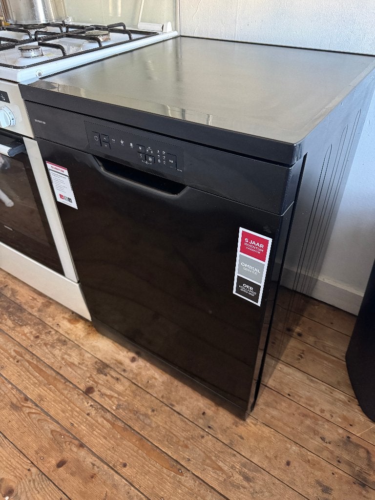 Inventum VVW6008AB zwarte vaatwasser 60 cm, Ophalen, Gebruikt, Vrijstaand