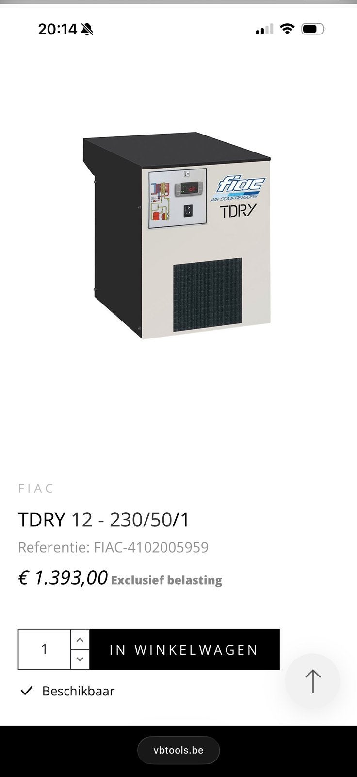 Nieuwe luchtdroger FIAC TDRY12 1200L/min., Doe-het-zelf en Bouw, Ophalen, Nieuw