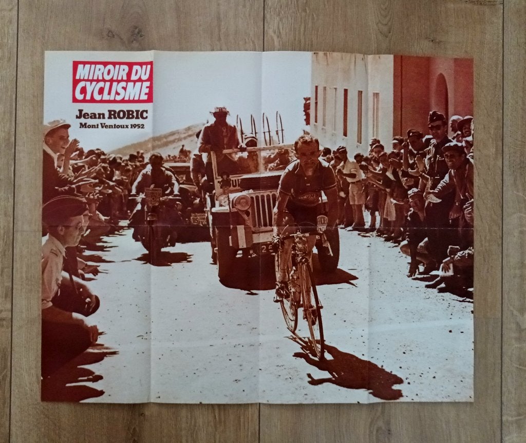 Poster - Jean Robic - Tour de France 1952, Verzenden, Zo goed als nieuw, Poster, Plaatje of Sticker