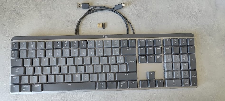 Logitech MX Mechanical Draadloos Toetsenbord AZERTY, Computers en Software, Toetsenborden, Zo goed als nieuw, Azerty, Draadloos