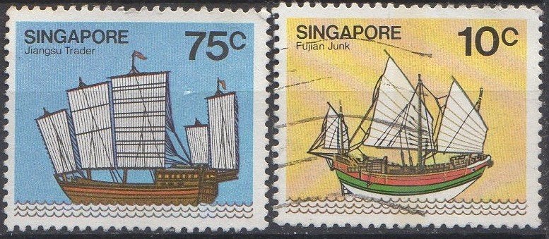 Singapore - Chinese jonken - 1980, Ophalen of Verzenden, Gestempeld