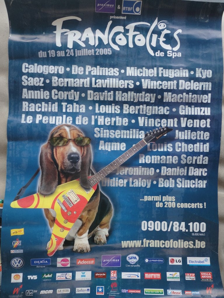 Francofolies Spa - affiche 60x40 - 2005, Collections, Enlèvement ou Envoi, Rectangulaire vertical, A1 jusqu'à A3, Musique