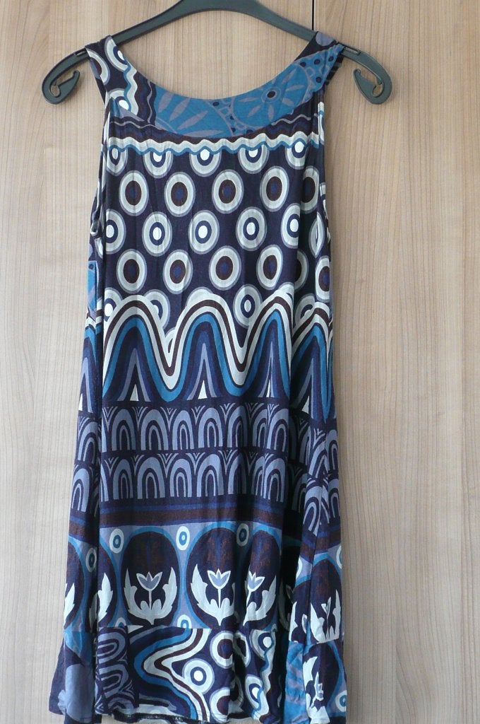 Blauw geprint kleedje Rhétorique (K446), Taille 38/40 (M), Enlèvement ou Envoi, Rhétorique, Bleu
