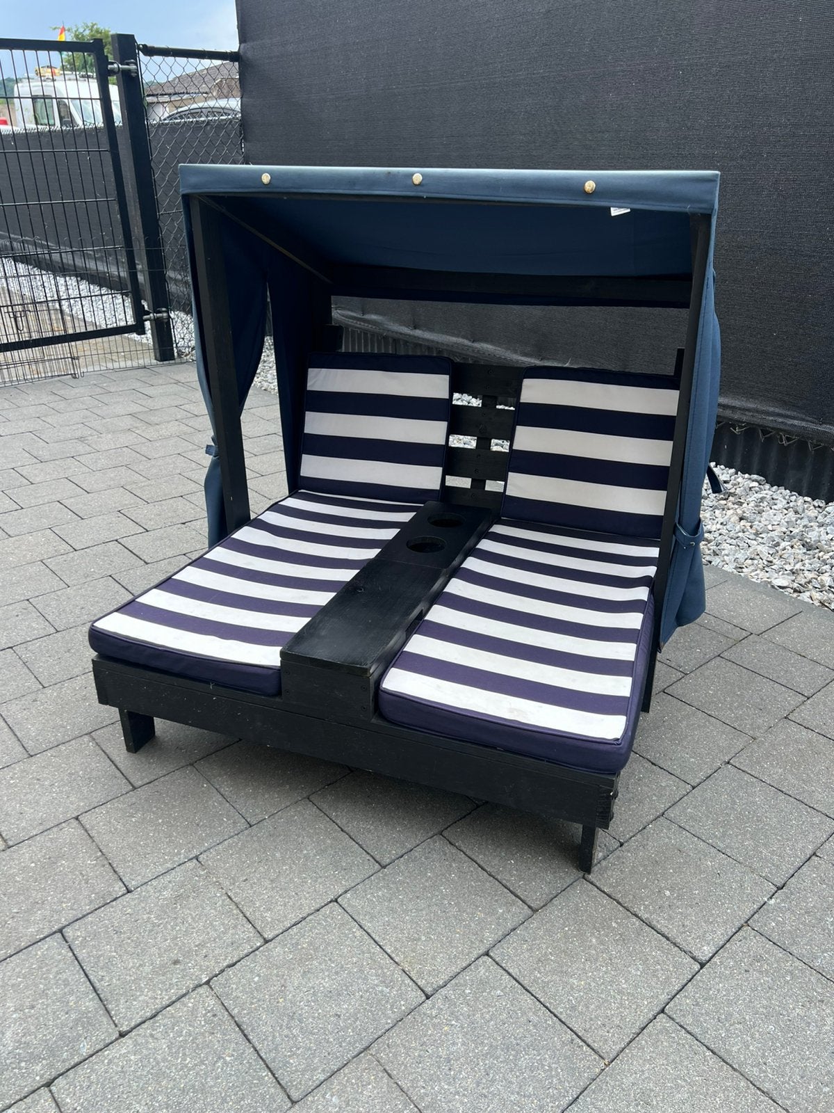 Kinder strandstoel / ligbed, Tuin en Terras, Ligbedden, Ophalen, Zo goed als nieuw, Hout