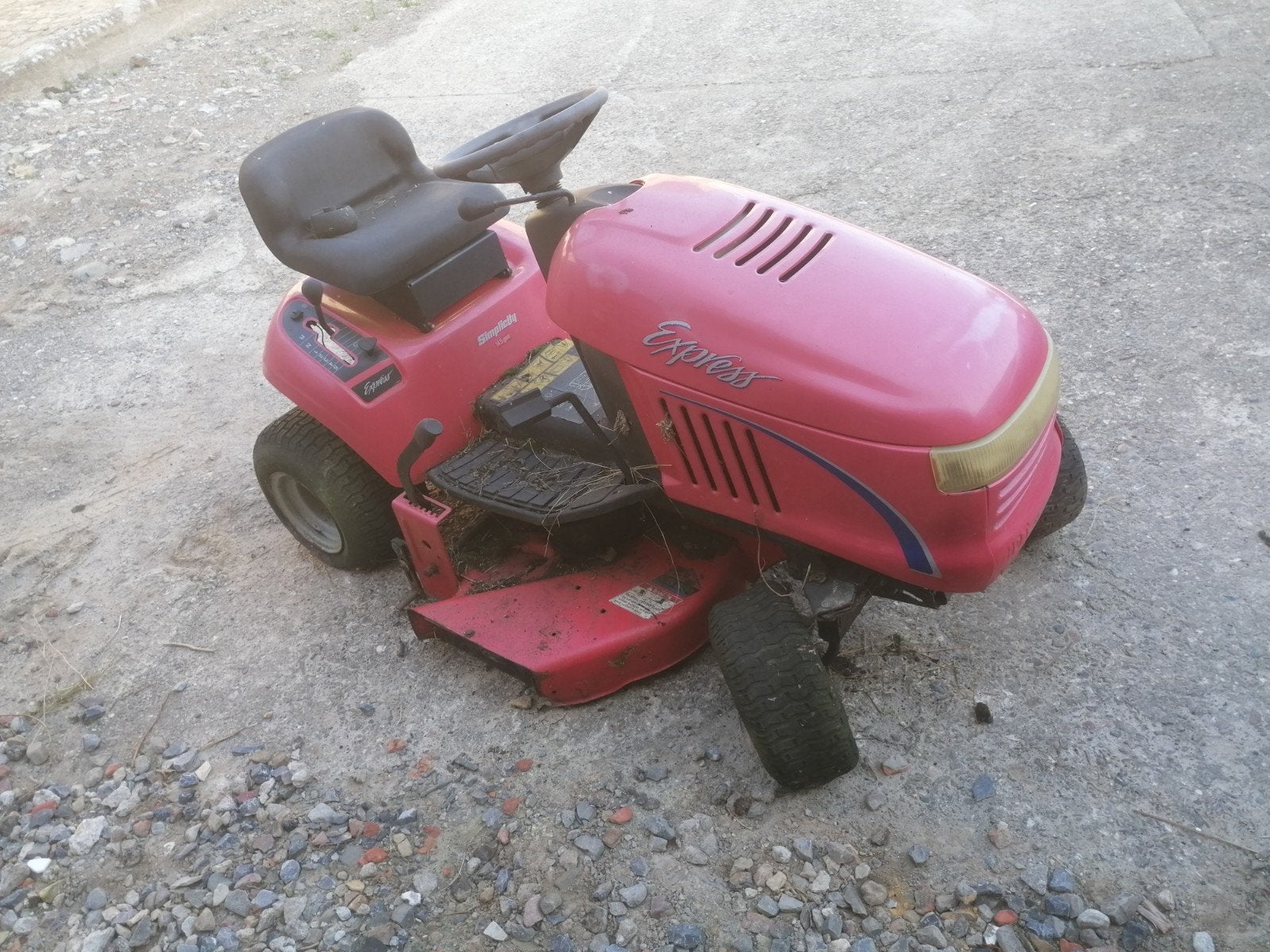 tracteur tondeuse, Enlèvement