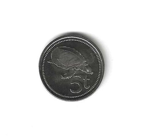 Papoea New Guinea, 5 Toea 2005., Timbres & Monnaies, Enlèvement ou Envoi, Monnaie en vrac