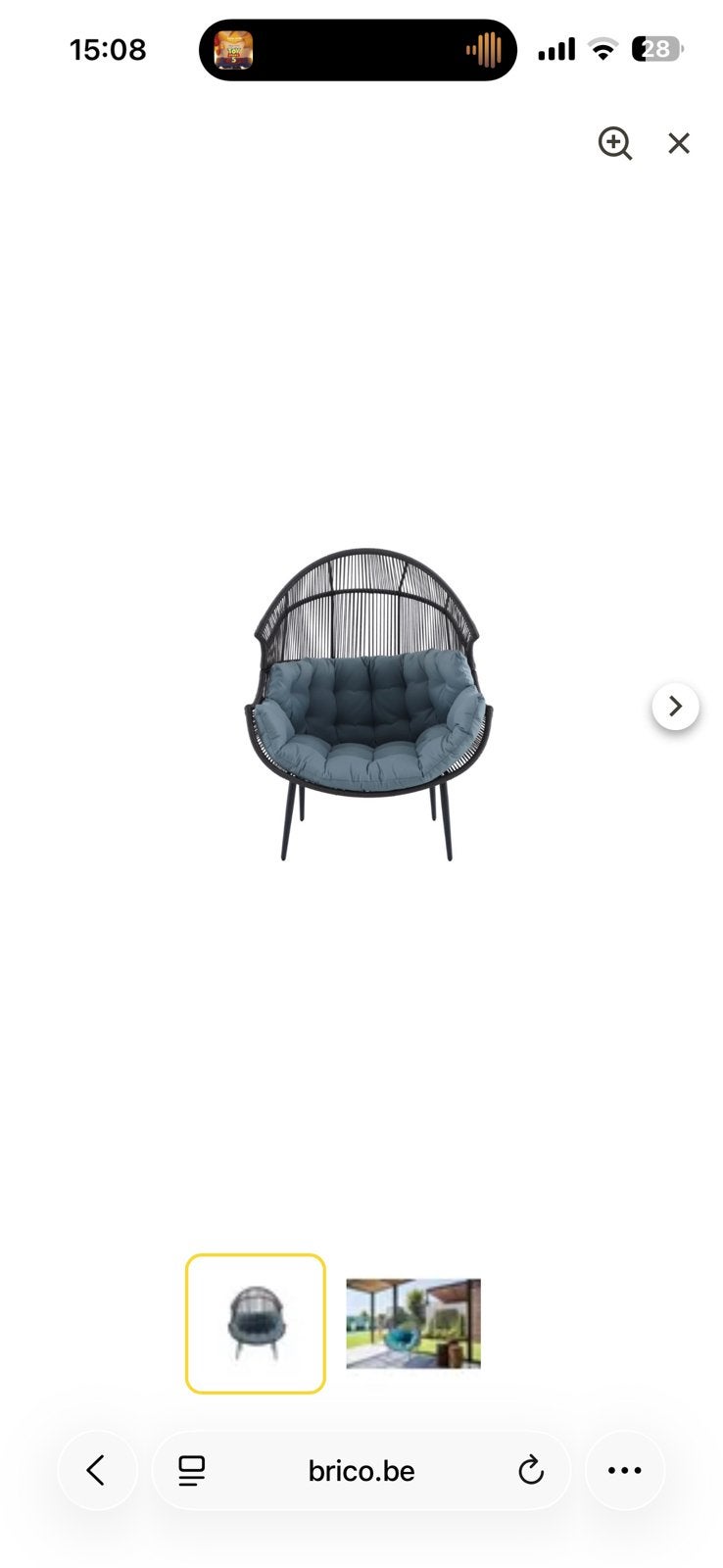 Loungestoel, Tuin en Terras, Zo goed als nieuw, Loungeset, Wicker, Stoel
