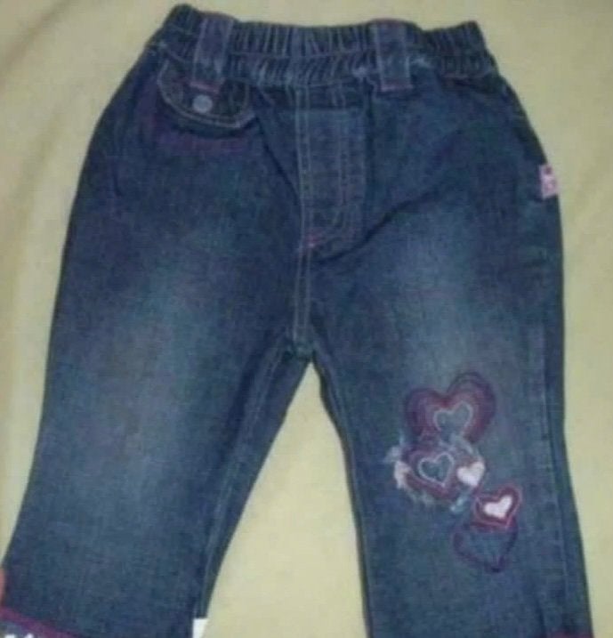 blauwe jeansbroek maat 74, Kinderen en Baby's, Ophalen of Verzenden, Meisje, Broekje