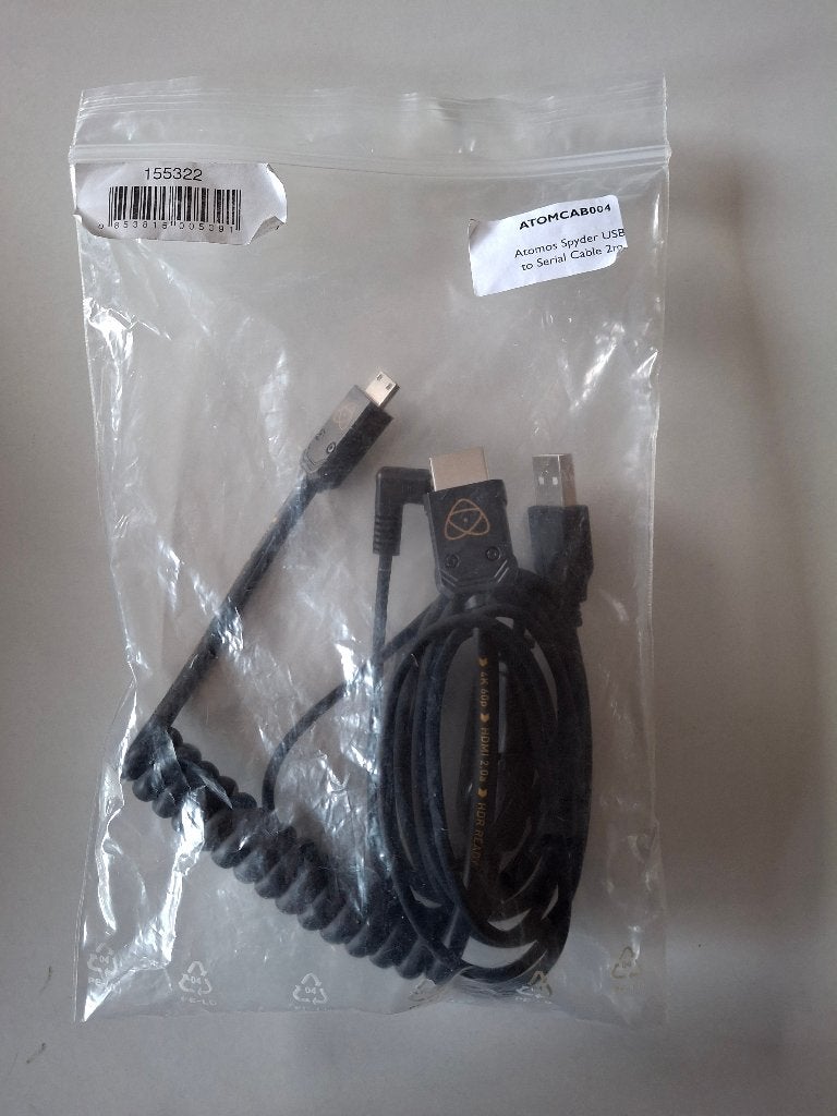 Atomos Spyder USB to Serial Cable 2m, Ophalen of Verzenden, Nieuw