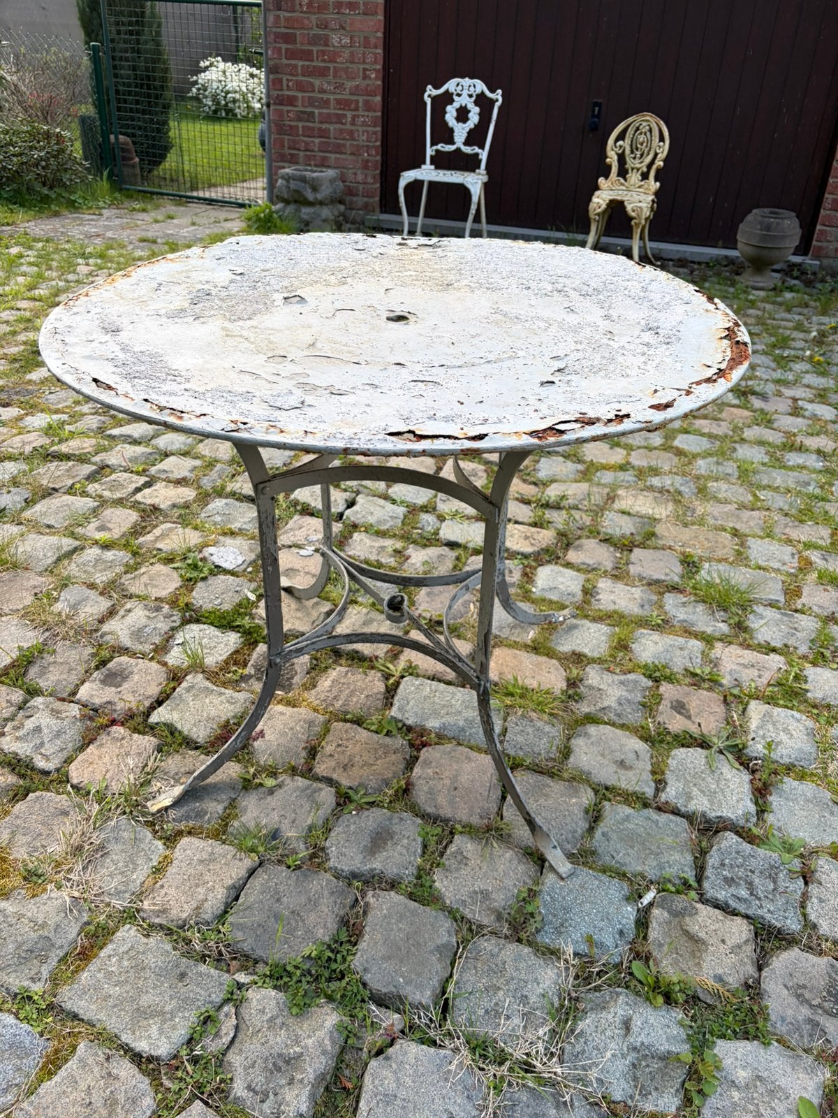 Table de jardin fer forger vintage, Jardin & Terrasse, Enlèvement, Utilisé, Métal