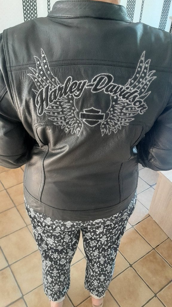 Leren harley davidson jas, Motoren, Ophalen, Tweedehands, Dames, Jas | leer