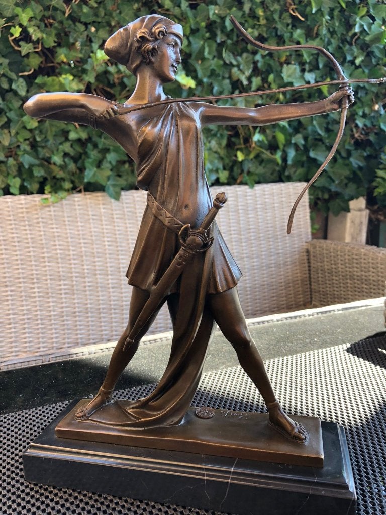 bronzen sculptuur Diana godin v jacht met boog, Ophalen of Verzenden, Brons